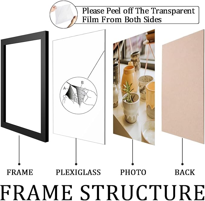 KTKDE A1 Black Modern Picture or Poster Frame 3 Pack,23.4x33 Poster Frame Black Woodgrain, Vertical & Horizontal Wall Hanging Large Picture Frame for Photos, Posters & Art Prints