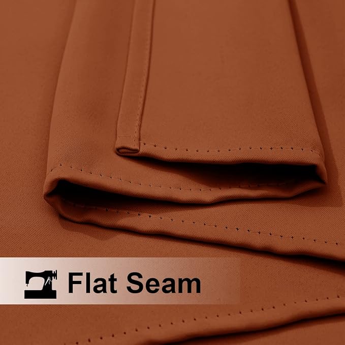 Outdoor Curtains Waterproof Blackout Panels in Burnt Orange, 52 x 84 Inch