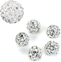 100pcs Adabele Grade A Suncatcher Crystal Rhinestone Pave Loose Beads 6mm Clear White Polymer Clay Disco Ball Spacers Compatible with Shamballa All Craft Jewelry Making DB6-1