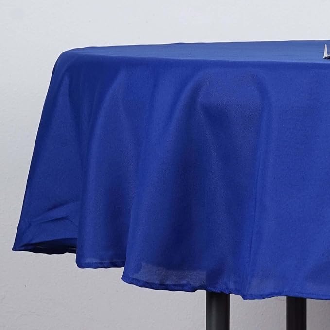 Efavormart Round Tablecloth, 70 Inch Stain & Wrinkle Resistant Washable Table Cloth, Decorative Polyester Fabric Table Cover for Banquet, Wedding, Dining- Royal Blue