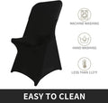 Dining Chair Slipcovers in Black Stretch Spandex, Set of 6