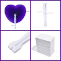 12 Packs Decorative Paper Folding Hand Fans Handheld, Purple Heart