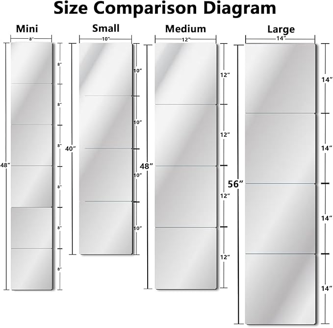 Unbreakable Acylic Small Mirror Tiles for Kids, (4-Pcs 11.5x11.5 Inch) Plastic Mirrors for Wall, Stick on Mirrors for Wall Decor, Shatterproof Mirror for Kids Bedroom