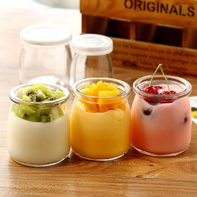 Glass Jars 3.4 oz Clear with Lids, Set of 60 for Desserts