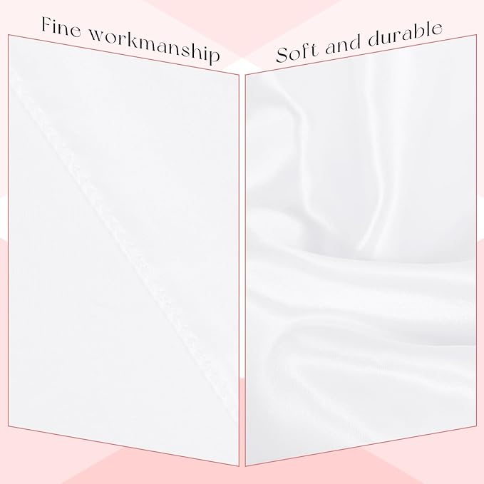 6 Packs Satin Tablecloth 57 x 108 Inch White Rectangular Table Cloth Silk Tablecloth Smooth Fabric Overlay Satin Table Cover Decoration for Wedding Party Banquet Events