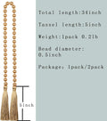 Tassel Garland, 34 Inch Glass Bead, Gold, 2 Pack