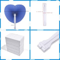 12 Packs Decorative Paper Folding Hand Fans Handheld, Navy Heart