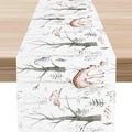 Rustic Woodland Table Runner, Farmhouse Forest Animals Country Lodge Wild Hunt Deer Rabbits Table Center Decor for Home Kitchen Dining Patio Holiday Party Indoor Table Decorations, 13"x36" Inch