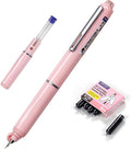 WRITECH Retractable Fountain Pen Set: Black Ink Fine Nib, 5 Refillable Ink Cartridges Included, No Leaking Smooth Writing for Calligraphy Journaling Gift (Pink)