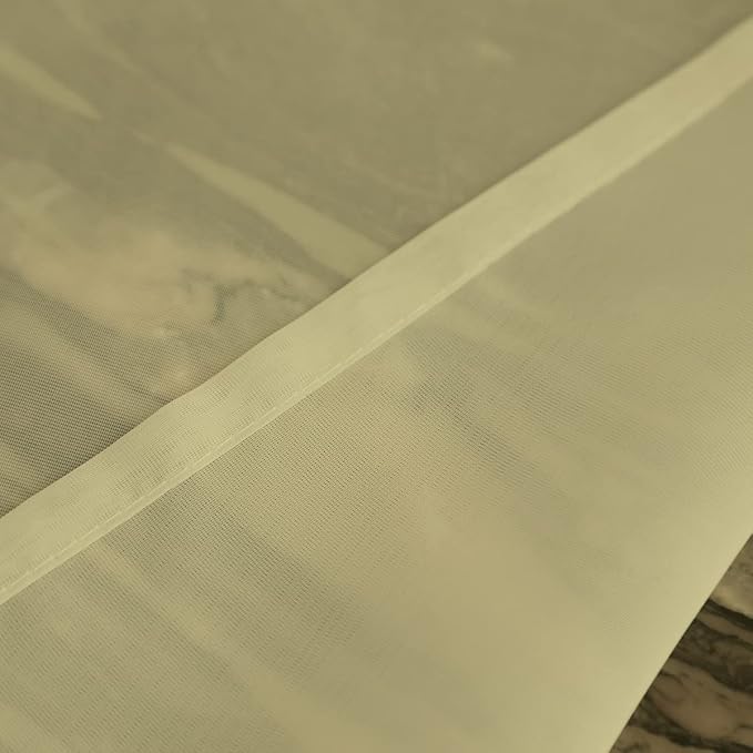 Window Light Yellow Sheer Curtains 84 Inches Long 2 Panels Sheer Curtain Basic Rod Pocket Panel for Bedroom Children Living Room Yard Kitchen (Light Yellow, 52" W x 84" L | 2 pcs)
