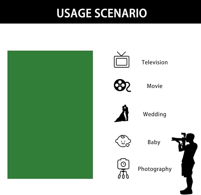 ISSUNTEX 9X15 ft Background Muslin Backdrop, Photo Studio, Collapsible High Density Screen for Video Photography and Television-Blue/Green