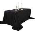 Ascoza 2pack 90x132 Inch Black Rectangular Tablecloth 8 Feet Table Cloth in Polyester Fabric for Wedding/Banquet/Restaurant/Parties