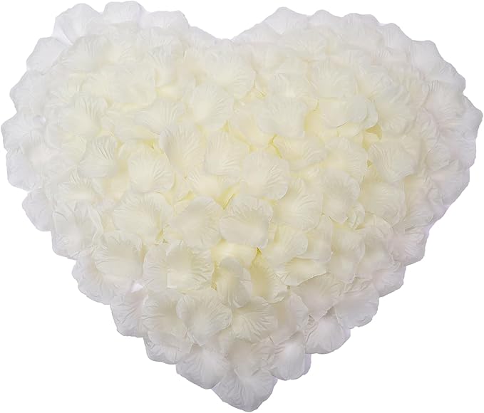 CODE FLORIST 2200 PCS Silk Flower Rose Petals for Wedding Decorations (Ivory)