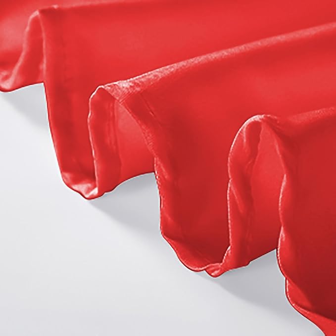 60 inch Round Tablecloth Washable Polyester Table Cloth Decorative Table Cover for Wedding Party Dining Banquet（60 inch,Red）