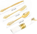 Pre Rolled Plastic Silverware Sets, 400PCS – Gold, Heavy Duty Fancy Gold