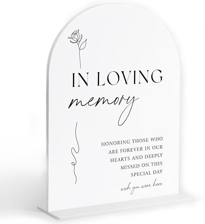 Decorative Sign Plaque, White Acrylic Arch Wedding Sign, 6x8 Inch