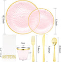 Plastic Plates Dinnerware Set (25 Guests), 175 Pcs – Pink