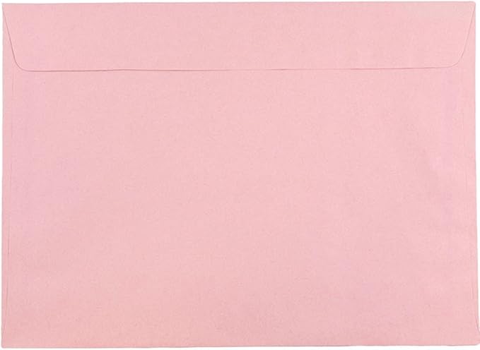 JAM PAPER 9 x 12 Booklet Premium Envelopes - Baby Pink Pastel - Bulk 250/Box