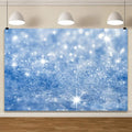 Blue Glitter Backdrop Silver Light Spots Blue Sequin, 10x6.5ft – Silver