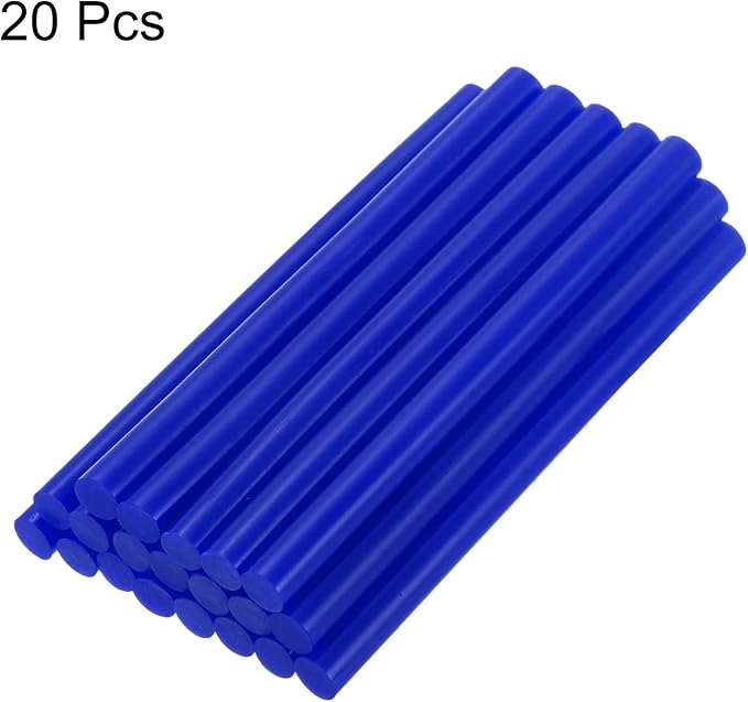 uxcell 20pcs Hot Glue Sticks for Glue Gun 7mm/0.27-inch x 4-inch Mini Hot Melt Adhesive Glue Stick Bright Blue
