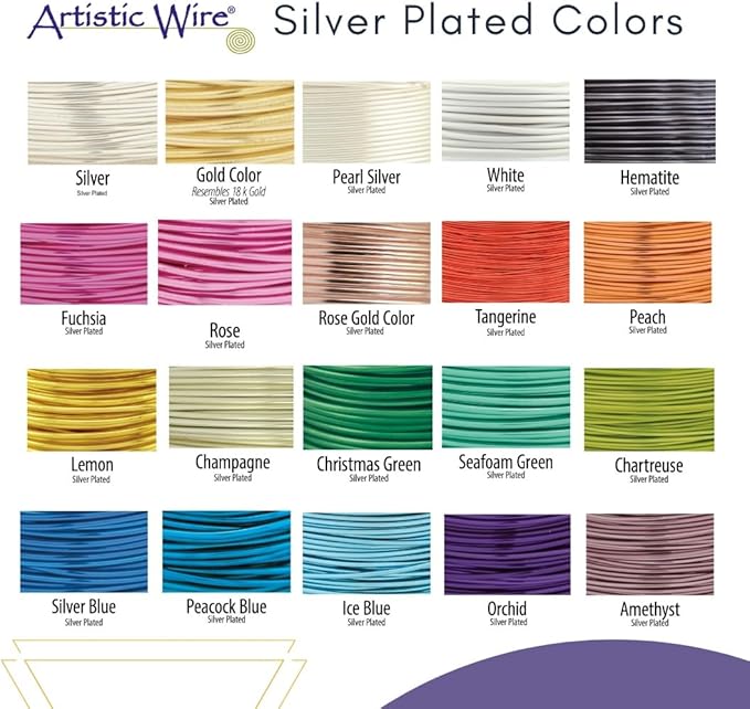 Artistic Wire, 20 Gauge Silver Plated Tarnish Resistant Colored Copper Craft Wire, Lemon, 25 ft