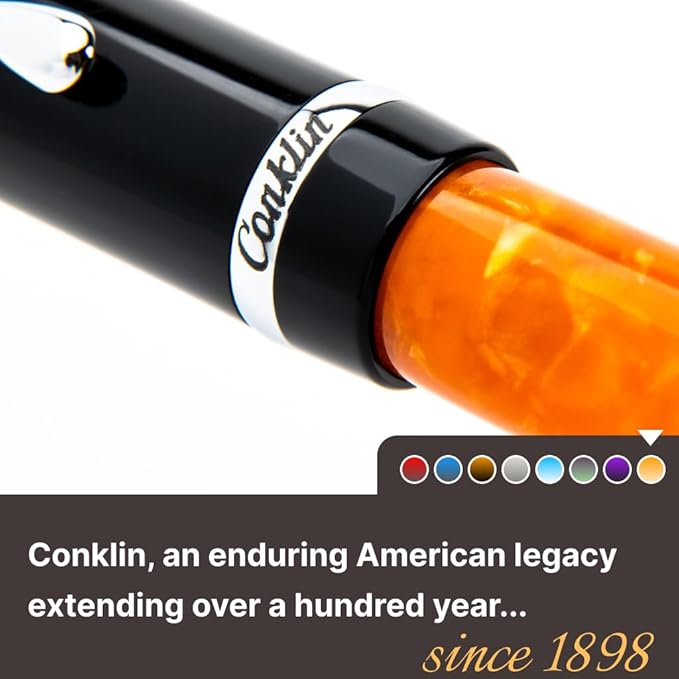 Conklin Duragraph Fountain Pen Orange Nights - Broad Nib, Elegant Writing Instrument with Bold Orange Finish