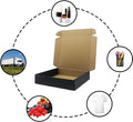 10 X 10x 2 Inches Shipping Boxes， 3 Layers Corrugated, 24 Pack – Black
