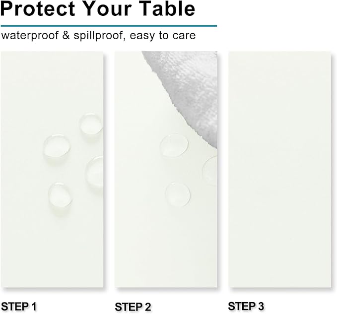 Hiasan Ivory Tablecloth for Rectangle Tables - Waterproof and Spillproof Washable Fabric Table Cloth for Dining Room Kitchen, 70 x 108 Inch