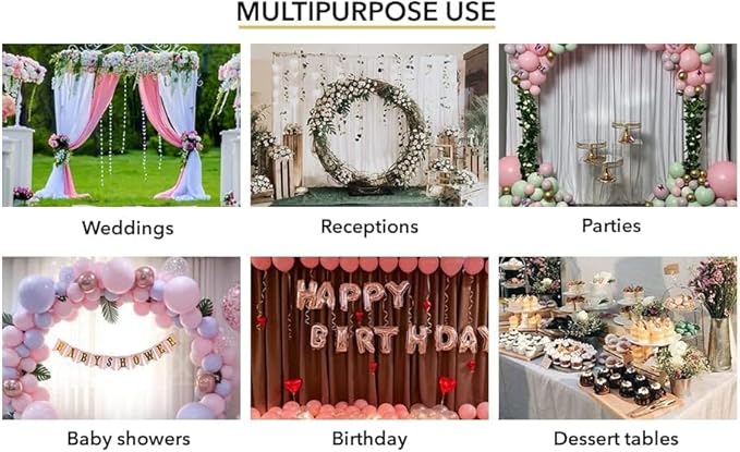 AK TRADING CO. 10 feet x 8 feet IFR Polyester Backdrop Drapes Curtains Panels with Rod Pockets - Wedding Ceremony Party Home Window Decorations - Coral