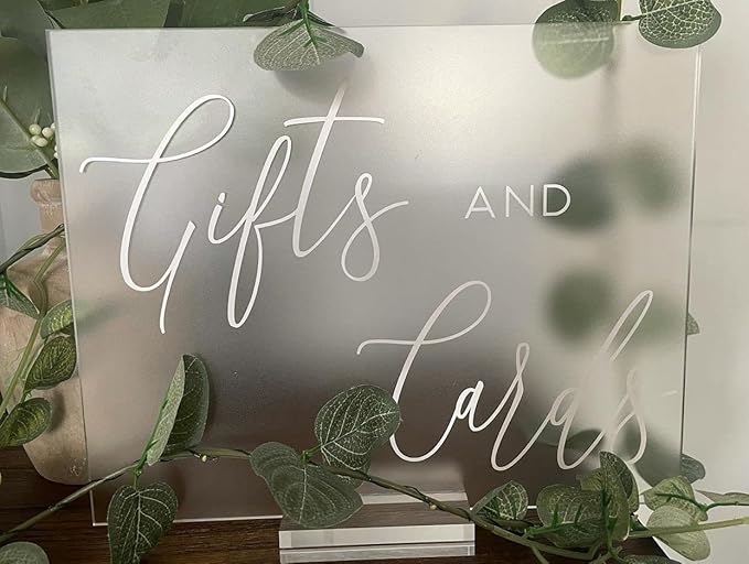10 Pack 8x10 Inch Frosted Acrylic Signs Blank, DIY Blank Frosted Acrylic Sheet Sign 1/8 inch Thick for Wedding Reception Sign Party Events(Wood Stand NOT Included)