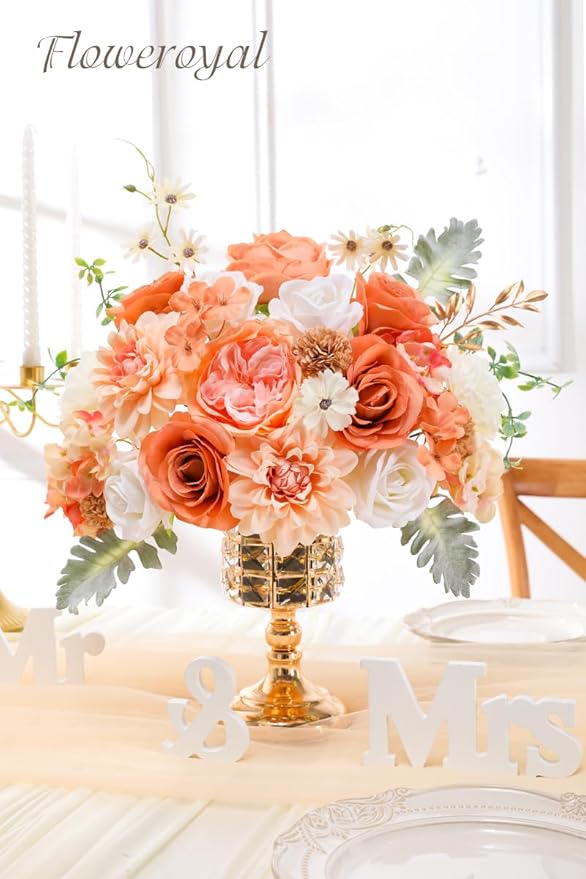 Artificial Flower Set in Light Champagne with Silk Peonies and Roses