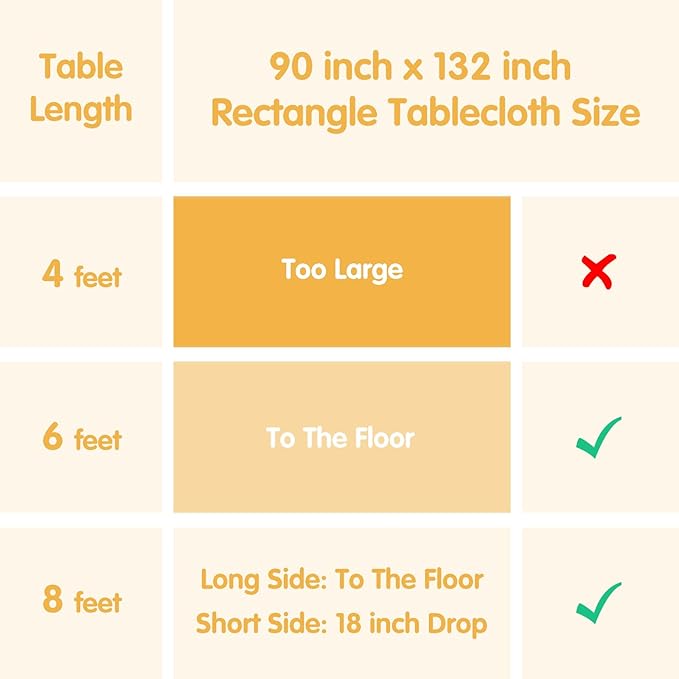 Tablecloths 6 Pack, Black Polyester, 90 x 132 Inch Rectangle