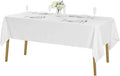 Rectangle Tablecloth 60x102 inch Washable Polyester Fabric Table Cloth for Wedding Party Dining Banquet Decoration（6 Pack 60x102, White）
