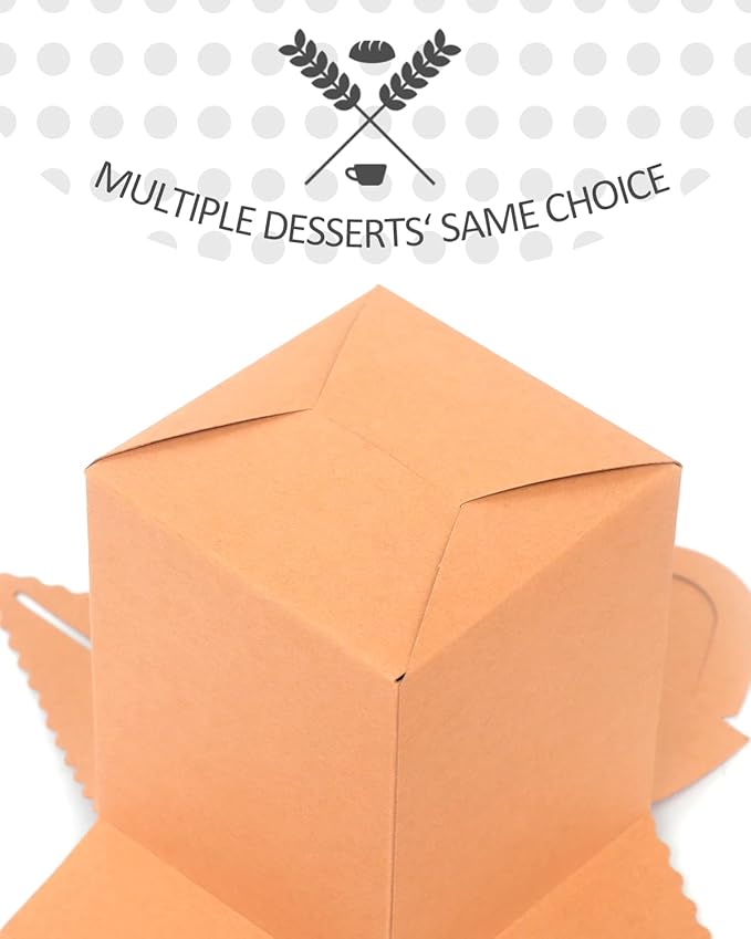Cupcake Carriers: 100 Brown Kraft Boxes with 105 Inserts, 3.7 x 4.5 Inch