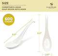 Disposable Soup Spoons with Hook, 600 Count, Ivory Cornstarch PLA
