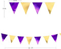 And Gold Party Decorations Metallic Fabric Triangle Pennant – Purple