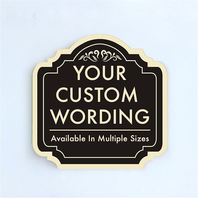 Custom Outdoor Decorative Signs, Personalized Aluminum, Waterproof USA Signs - Design 2 Black Charcoal 8x8