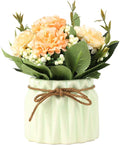 Artificial Hydrangea Bouquet with Small Ceramic Vase Fake Silk Variety