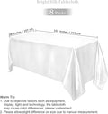 8 Packs Satin Tablecloth Overlay Satin Table Cover, 102 X 58 Inch – White