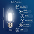 Equivalent LED Chandelier Light Bulbs E26 Base, 100W