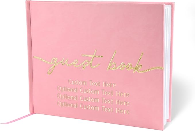 Guestbook for Parties, Vegan Leather Hard Cover, 110 Lined Pages