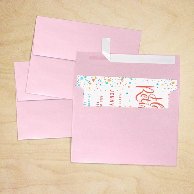 LUXPaper A7 Invitation Envelopes | Peel & Press | 5 1/4" x 7 1/4" | Rose Quartz Metallic | 80lb. Text | 500 Qty