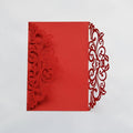 Laser Cut Wedding Invitations Cards with Envelopes, 25PCS – Red, Blank