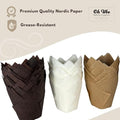 150-Pack Nordic Paper Tulip Muffin Liners – White, Odorless