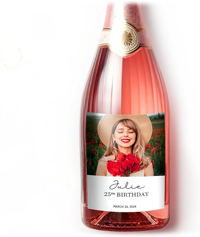 Personalized Wine Bottle Label Photo label Custom Sticker 50th Birthday 60/70th Birthday Wine Label with photo. Custom Champagne Label Graduation