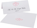 Linked Hearts Place Cards, Pink (Choose Color)