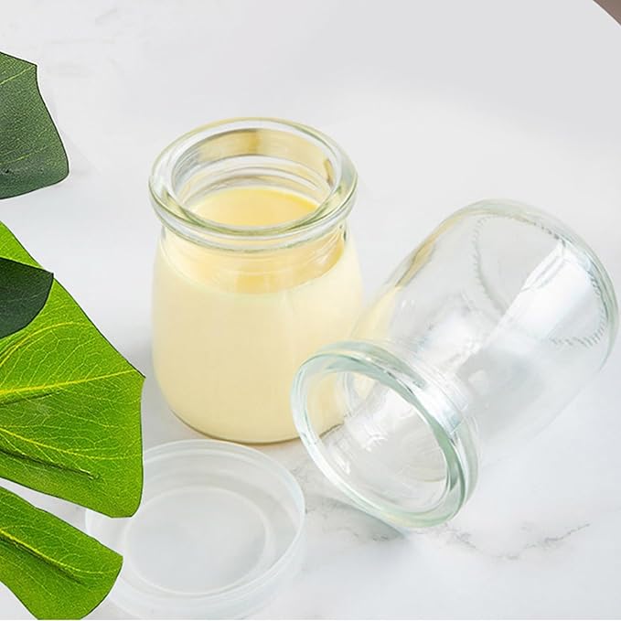 Glass Jars 3.4 oz Clear with Lids, Set of 60 for Desserts