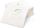 100 Monogram Cocktail Napkins Letter E Disposable Paper Hand – Gold