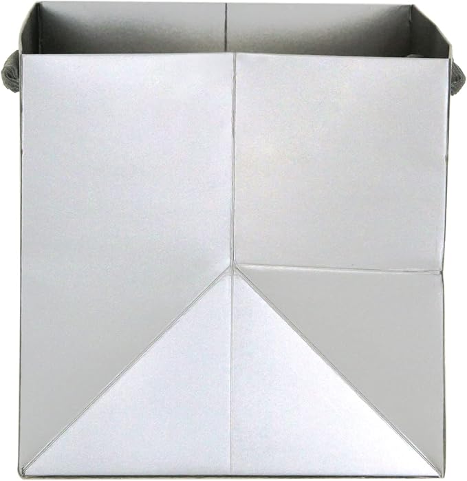 Silver Gray Paper Gift Bag Small Square Bottom Kraft Paper Bags with Handles for Wedding Baby Shower Birthday Party (Silver Grey, 8 x 8 x 8 in, 10 CT)