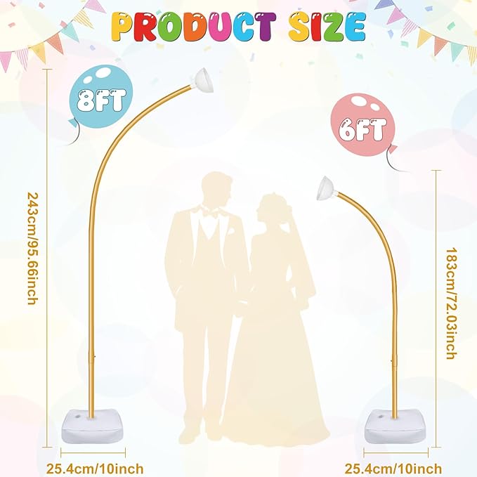 Balloons Arch Kit, Gold Party Set with 200+ LED Light Modes